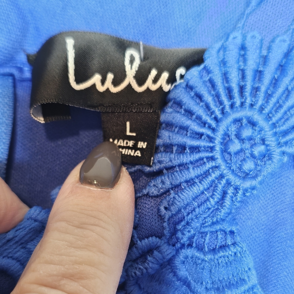 Lulus Love Poem Blue Lace Sheath Dress - Picture 5 of 7